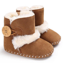 Load image into Gallery viewer, Newborn Infant Baby Snow Boots Winter Warm Cotton Baby Shoes Solid Button Autumn Ankle Bright Colors Boots
