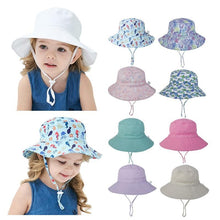 Load image into Gallery viewer, Modern Baby Hat for Girls &amp; Boys Kids Bucket Hat Travel Beach Hat Baby Cap Sun Hats with Windproof Rope
