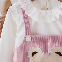 Load image into Gallery viewer, Modern Designer Girls Dress Set Cartoon Bear Pocket Corduroy Dress Shirt Spring Autumn Spring Tutu Dress For Girls
