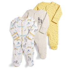 Load image into Gallery viewer, 3Pcs Baby unisex Rompers  Long Sleeve Sleep suit Cartoon Jumpsuit Baby Pajamas Stes For Kids Between 0-12Months
