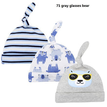 Load image into Gallery viewer, Printed Baby Hats &amp; Caps For Newborn Baby Accessories In Elegant Modern Design Set Of 3PCS For Baby Kids
