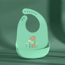Load image into Gallery viewer, Cute Cartoon Print Baby Bibs Waterproof Soft Silicone Baby Feeding Stuff Dinosaur Pattern Bib For Kids
