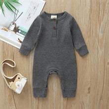 Load image into Gallery viewer, Infant Baby Boy Girl Cotton Romper Knitted Ribbed Jumpsuit Solid Clothes Warm Outfit For Kids
