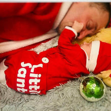 Load image into Gallery viewer, Newborn Girl Boy Autumn Santa Claus Long Sleeve Dot Bandage  Romper Jumpsuit Hat For Christmas Made For Girls and Boys
