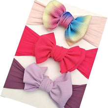 Load image into Gallery viewer, Summer Cute Floral Bows Baby Girl Headbands Elastic Bowknot Newborn Hair Band Turban Set Hair Accessories Bow Set For Kids

