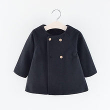 Load image into Gallery viewer, Modern Trend New Baby Girl  Woolen Long Coat for Girls Windproof Made For Autumn and Winter Season
