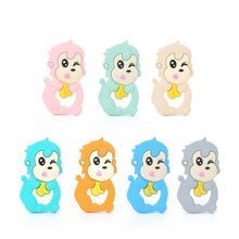 Load image into Gallery viewer, Baby Teethers Cartoon Animal Baby Teething Toy Penguin Silicone Teether Unicorn Pendant Raccoon Accessories

