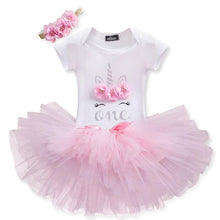 Load image into Gallery viewer, Modern Unicorn Party Girls Tutu Dress Toddler Kids Clothes Baby 1st Birthday Outfits For Girls
