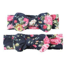 Load image into Gallery viewer, Mother &amp; Baby Headband for Girl Bow Hairband Floral Elastic Hair Bands Parent-Child Turban Hair Accessories Bow For Mother and daughter
