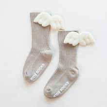 Load image into Gallery viewer, Luxury Modern Socks Baby Girls Knee High Socks With Angel wing  Summer Autumn Cotton Socks Solid Candy Color Toddler For Kids
