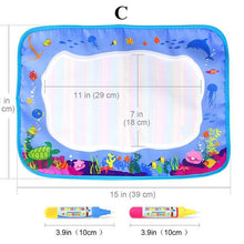 Load image into Gallery viewer, Magic Water Painting Drawing Mat &amp; 2 Pens Doodle Board Coloring Books for Kids Children Educational Toys
