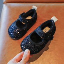 Load image into Gallery viewer, Princess Baby Girls Winter Warm Kids Shoes Hook Loop Soft Non Slip Toddler Children Ballet Shoes
