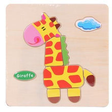 Load image into Gallery viewer, Baby Toys Wooden 3D Puzzle Cartoon Animal Intelligence Kids Educational Brain Teaser Children Tangram Shapes Learning
