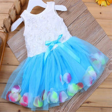 Load image into Gallery viewer, Luxury Modern Handmade Girls Sweetness Flower Kids Dress Princess Summer Sleeveless Mini Tutu Dress Childs Bow Pink Yellow Red Girls Clothing Dress
