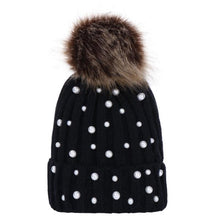 Load image into Gallery viewer, Luxury Baby Kids Pompom Newborn Baby Hat Cap Knitted Warm Hats With Rhinestone for Baby Girl/Boy Beanie Soft Toddler Hat
