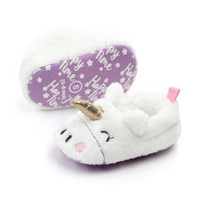 Load image into Gallery viewer, Princess Newborn Baby Crawling Shoes Girl Slippers Pre Walker Trainers Fur Winter Soft Shoes
