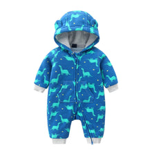 Load image into Gallery viewer, Baby Rompers Long Sleeve Zip Hooded Jumpsuits Playsuits for Toddler Boy/Girl For Autumn and Winter Season
