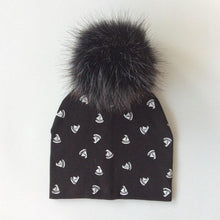 Load image into Gallery viewer, Luxury Modern Baby Hat Cotton Printing Hat With Pompon For Girls Autumn Winter Boys Caps Children Bonnet For Kids
