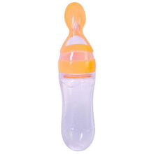 Load image into Gallery viewer, Silicone Baby Bottle With Spoon Food Supplement Bottles Squeeze Spoon Milk Feeding Bottle Cup For Baby and Kids
