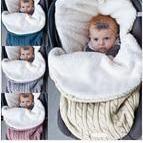 Load image into Gallery viewer, Newborn Infant Baby Knit sleep bag Stroller envelope Blanket Winter Warm Swaddle Wrap Sleeping Bags
