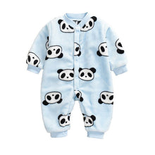 Load image into Gallery viewer, Newborn Baby Clothes Dinosaur Print Baby Boy Romper Warm Infant Soft Fleece Jumpsuit For Winter
