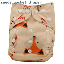 Load image into Gallery viewer, Newborn Cloth Diaper Sewed in Charcoal Bamboo Insert and Suede Pocket Diapers Waterproof Baby Nappies Design for Baby
