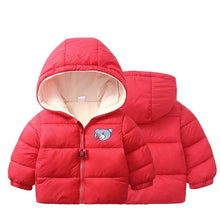 Load image into Gallery viewer, Infant Baby Hooded Warm Jackets For Baby Girls  and Baby Boys For WInter In Modern New Luxury Shiny Design

