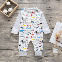 Load image into Gallery viewer, Baby Clothes Boys Girls Romper Floral Dinosaur Car Printed Long Sleeve Cotton Romper Kids Jumpsuit Playsuit For Kids
