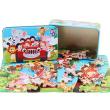 Load image into Gallery viewer, New 60 Pieces Wooden Puzzle Kids Toy Cartoon Animal Wooden Puzzles Child Early Educational Learning Toys for Christmas Gift
