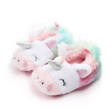 Load image into Gallery viewer, Princess Newborn Baby Crawling Shoes Girl Slippers Pre Walker Trainers Fur Winter Soft Shoes
