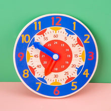 Load image into Gallery viewer, Children Montessori Wooden Clock Toys Hour Minute Second Cognition Colorful Clocks Toys for Kids Early Preschool Teaching Aids
