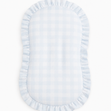 Load image into Gallery viewer, Blue Checkered Ruffle Baby Lounger Cover

