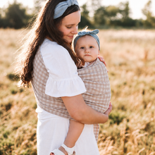 Load image into Gallery viewer, Beige Gingham Ring Sling Carrier
