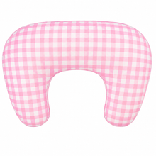 Load image into Gallery viewer, Pink Gingham Ruffle Nursing Pillow Cover
