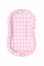 Load image into Gallery viewer, Pink Gingham Ruffle Baby Lounger Cover
