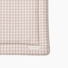 Load image into Gallery viewer, Beige Gingham Padded Baby Play Mat
