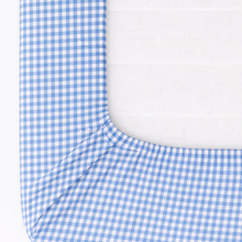Load image into Gallery viewer, Blue White Gingham Crib Sheet
