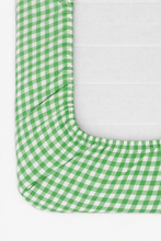 Load image into Gallery viewer, Green White Gingham Crib Sheet
