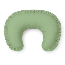 Load image into Gallery viewer, Green Ruffle Nursing Pillow Cover
