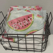 Load image into Gallery viewer, Watermelons &amp; Dots Hooded Baby Towel
