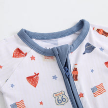 Load image into Gallery viewer, Route 66 Zippered Baby Romper
