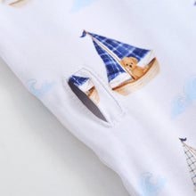 Load image into Gallery viewer, Ruff Waves Zippered Baby Romper
