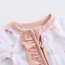 Load image into Gallery viewer, Beach Baby Ruffled Zippered Baby Romper
