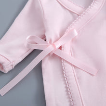 Load image into Gallery viewer, Light Pink Bereavement Gown &amp; Hat Set
