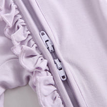 Load image into Gallery viewer, Wisteria Ruffled Zippered Baby Romper
