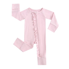 Load image into Gallery viewer, Dawn Ruffled Zippered Baby Romper
