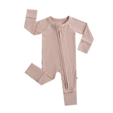 Load image into Gallery viewer, Maple Ribbed Zippered Baby Romper
