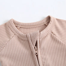 Load image into Gallery viewer, Maple Ribbed Zippered Baby Romper

