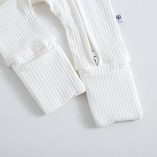 Load image into Gallery viewer, Snow Ribbed Zippered Baby Romper

