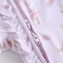 Load image into Gallery viewer, Bunny Tutu Ruffled Zippered Baby Romper
